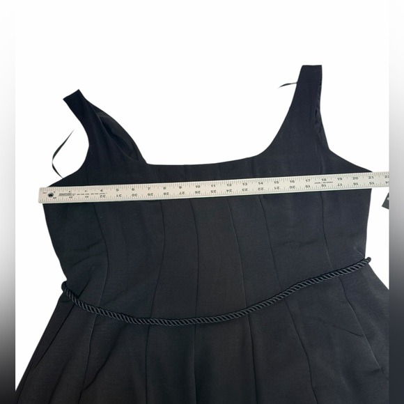 NWT Karl Lagerfeld Paris Black Midi Dress Rope Belt Size 16 - Picture 7 of 9